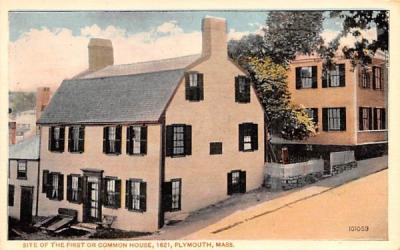 Site of the First or Common House Plymouth, Massachusetts Postcard