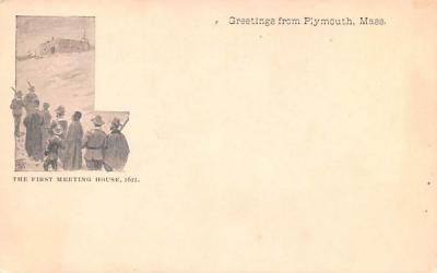 The First Meeting House, 1621 Plymouth, Massachusetts Postcard