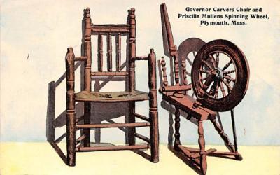 Governor Carver Chair  Plymouth, Massachusetts Postcard