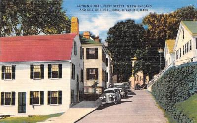 Leyden Street Plymouth, Massachusetts Postcard