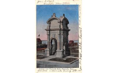 Canopy over Plymouth Rock Massachusetts Postcard