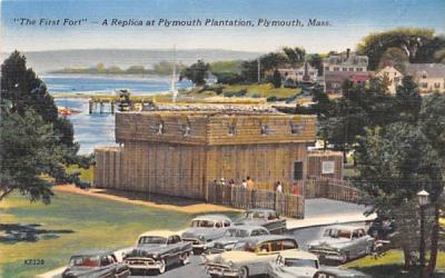 The First Fort  Plymouth, Massachusetts Postcard