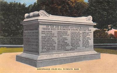 Sarcophagus Plymouth, Massachusetts Postcard