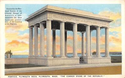 Portico, Plymouth Rock Massachusetts Postcard