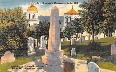 Gov. Bradford's Monument Plymouth, Massachusetts Postcard