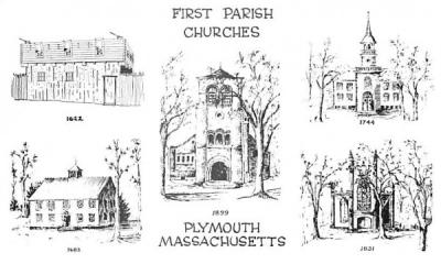 First Parish Churches Plymouth, Massachusetts Postcard
