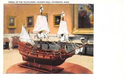 Model of the Mayflower Plymouth, Massachusetts Postcard
