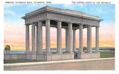Portico, Plymouth Rock Massachusetts Postcard