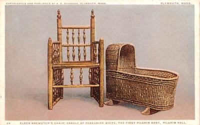 Elder Brewster's Chair Plymouth, Massachusetts Postcard