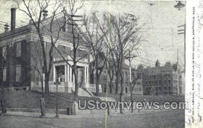 City Hall, Library - Somerville, Massachusetts MA Postcard