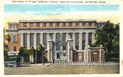 Widener Library, Harvard University - Cambridge, Massachusetts MA Postcard
