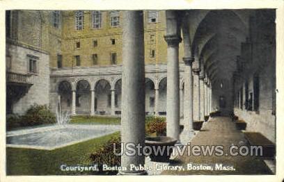 Courtyard, Boston Public Library - Massachusetts MA Postcard