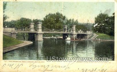 Lake & Bridge, Public Gardens - Boston, Massachusetts MA Postcard