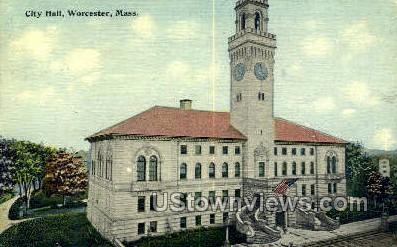 City Hall - Worcester, Massachusetts MA Postcard