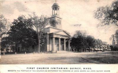 First Church (Unitarian)  Quincy, Massachusetts Postcard