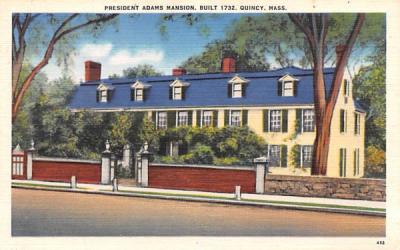 President Adams Mansion Quincy, Massachusetts Postcard