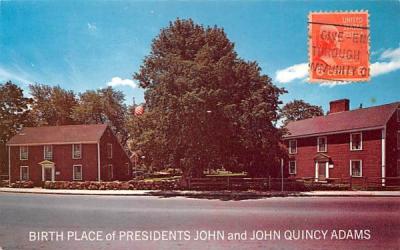 Birthplace of President John & John Quincy Adams Massachusetts Postcard