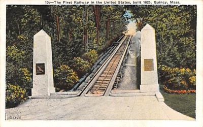 The First Railway in the United States Quincy, Massachusetts Postcard