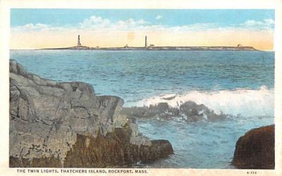 The Twin Lights Rockport, Massachusetts Postcard