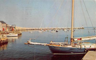 Rockport Harbor & Breakwater Massachusetts Postcard