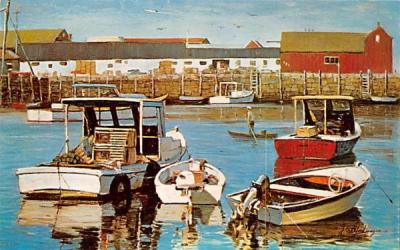 Lobster Boats Rockport, Massachusetts Postcard