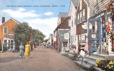 The Road Down Bearskin Neck Rockport, Massachusetts Postcard