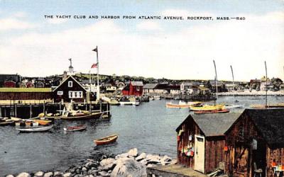 The Yacht Club & Harbor Rockport, Massachusetts Postcard
