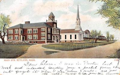 Main Str. Rutland, Massachusetts Postcard