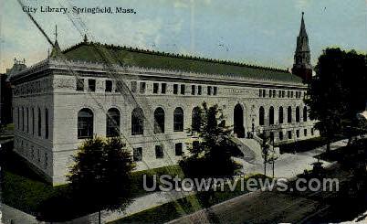 City Library - Springfield, Massachusetts MA Postcard