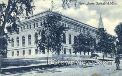 New Library - Springfield, Massachusetts MA Postcard
