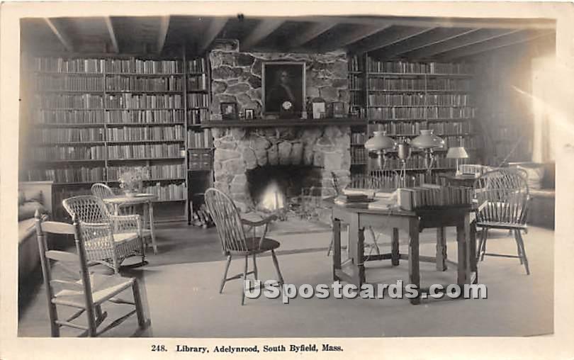 Library at Adelynrood - South Byfield, Massachusetts MA Postcard