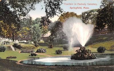 Fountain in Peabody Cemetery Springfield, Massachusetts Postcard