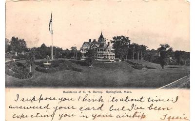 Residence of E.H. Barney Springfield, Massachusetts Postcard