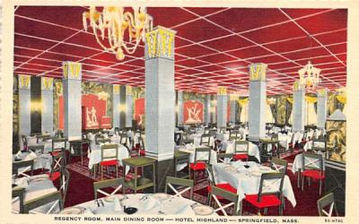 Regency Room Springfield, Massachusetts Postcard