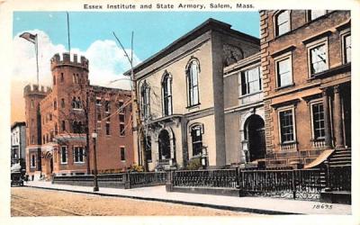 Essex Institute & State Armory Salem, Massachusetts Postcard