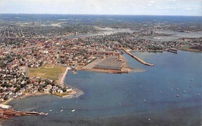Air View of Derby Wharf Salem, Massachusetts Postcard