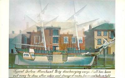 Old Saslem Merchant Brig Salem, Massachusetts Postcard