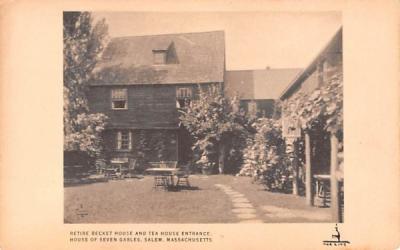 Retire Becket House & Tea House Entrance Salem, Massachusetts Postcard