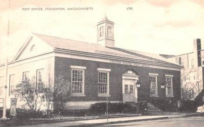 Post Office  Stoughton, Massachusetts Postcard