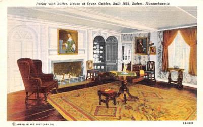 Parlor with Buffet Salem, Massachusetts Postcard