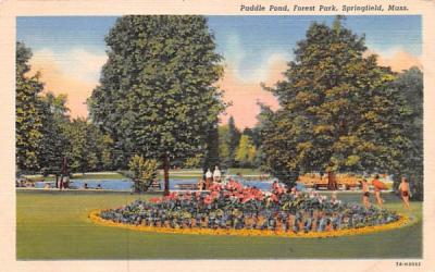 Paddle Pond Springfield, Massachusetts Postcard