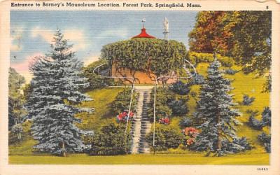 Entrance to Barney's Mausoleum Location Springfield, Massachusetts Postcard