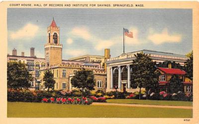 Court House Springfield, Massachusetts Postcard