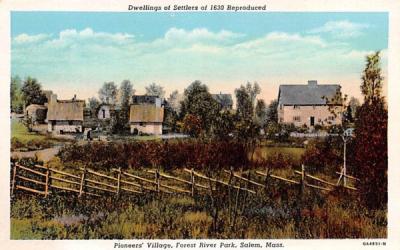 Dwellings of Settlers Salem, Massachusetts Postcard