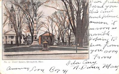 Courty Square Springfield, Massachusetts Postcard