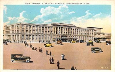 New Boston & Albany Station Springfield, Massachusetts Postcard