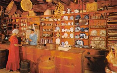 Interior view of Miner Grant's General Store Sturbridge, Massachusetts Postcard