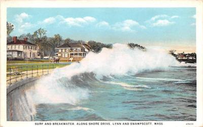 Surf & Breakwater Swampscott, Massachusetts Postcard