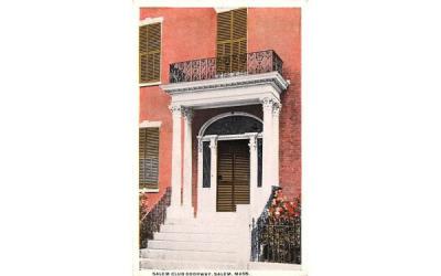 Salem Club Doorway Massachusetts Postcard