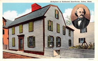 Birthplace of Nathaniel Hawthorne Salem, Massachusetts Postcard